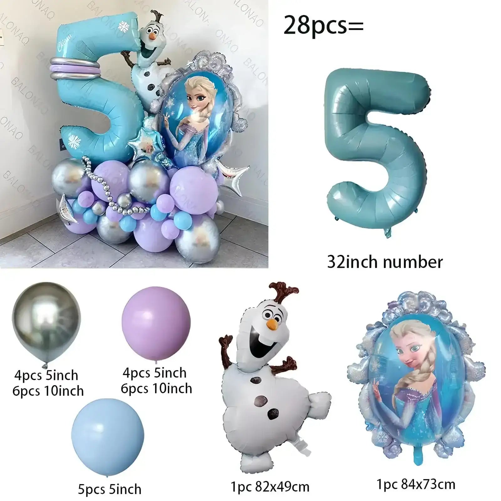 Lot de 28 Ballons La Reine des Neiges