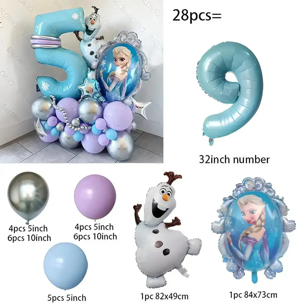 Lot de 28 Ballons La Reine des Neiges