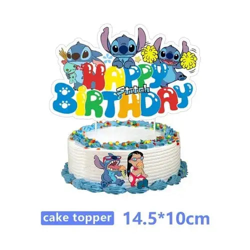 Lilo & Stitch Party Supplies Cup Plates Tablecloth Balloons Cake - DayShop