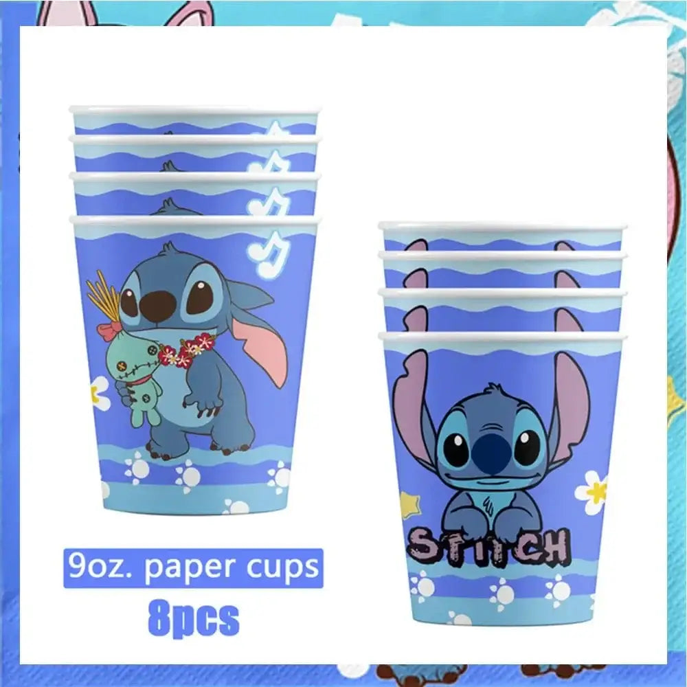 Lilo & Stitch Party Supplies Cup Plates Tablecloth Balloons Cake - DayShop