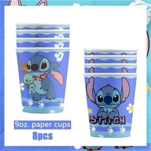 Lilo & Stitch Party Supplies Cup Plates Tablecloth Balloons Cake - DayShop