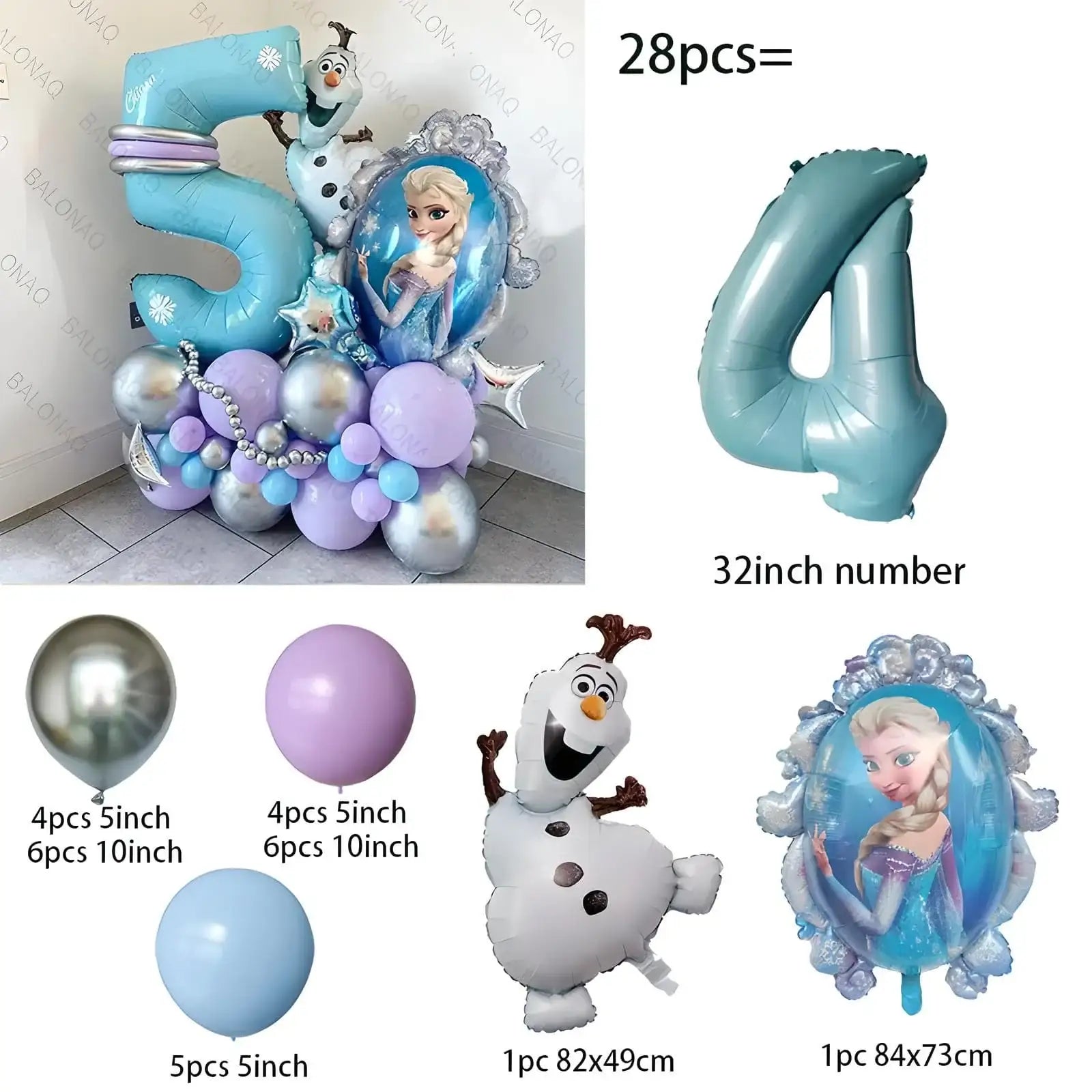 Lot de 28 Ballons La Reine des Neiges