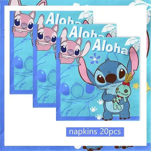Lilo & Stitch Party Supplies Cup Plates Tablecloth Balloons Cake - DayShop