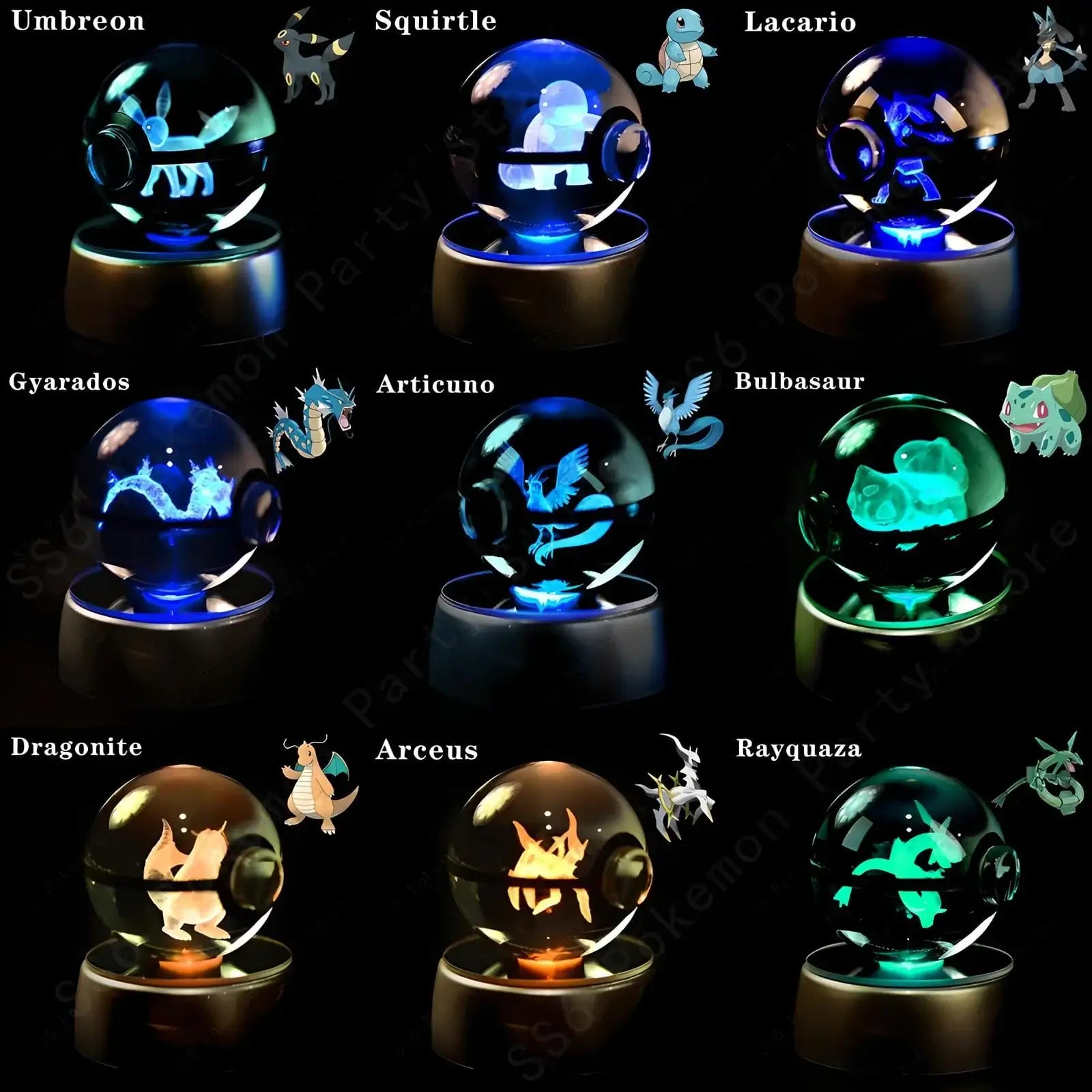 Boule de Crystal 3D Pokemon