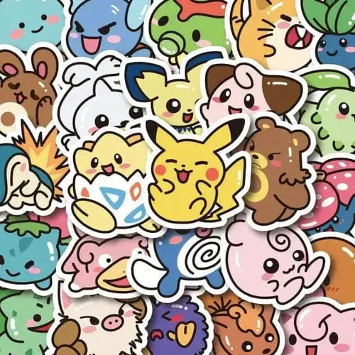 Pokemon Stickers Pikachu Decals DIY for Laptop 50pcs - DayShop