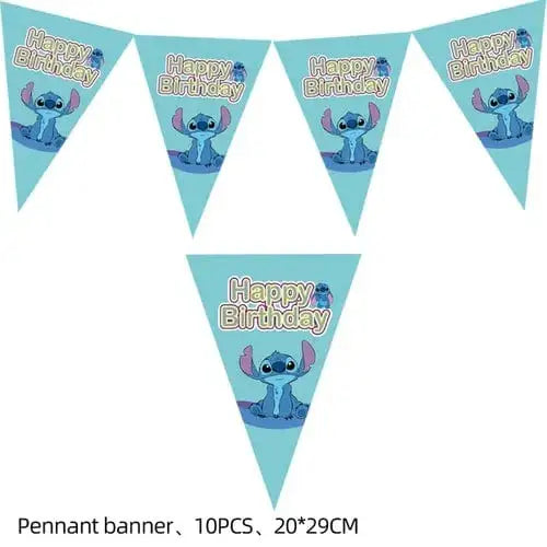 Lilo & Stitch Party Supplies Cup Plates Tablecloth Balloons Cake - DayShop