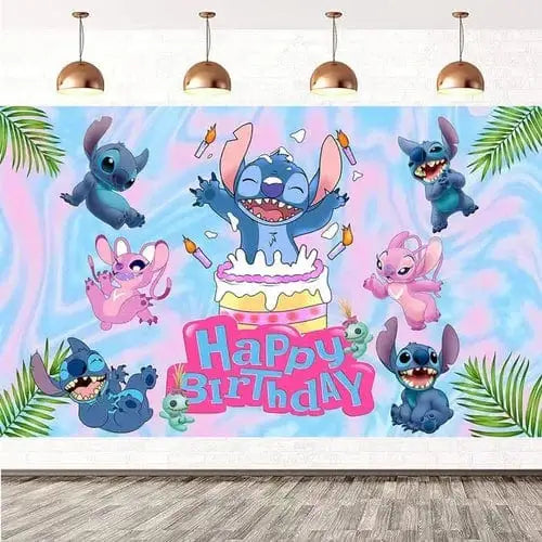 Lilo & Stitch Party Supplies Cup Plates Tablecloth Balloons Cake - DayShop