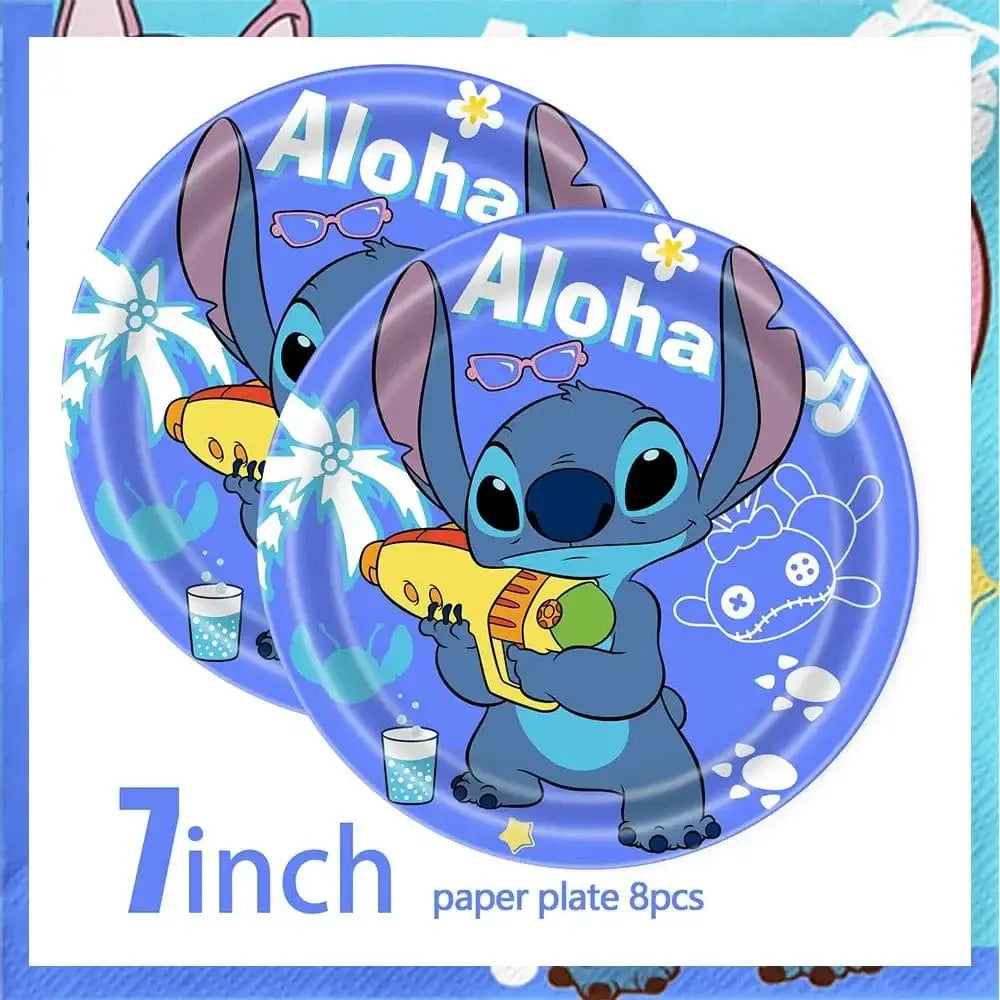 Lilo & Stitch Party Supplies Cup Plates Tablecloth Balloons Cake - DayShop