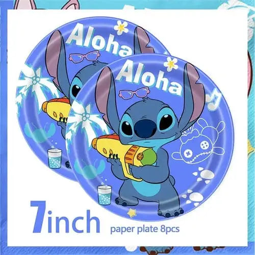 Lilo & Stitch Party Supplies Cup Plates Tablecloth Balloons Cake - DayShop
