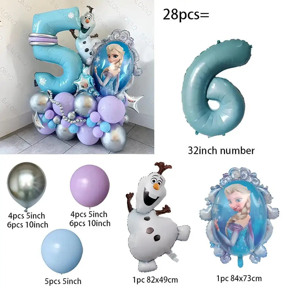 Lot de 28 Ballons La Reine des Neiges