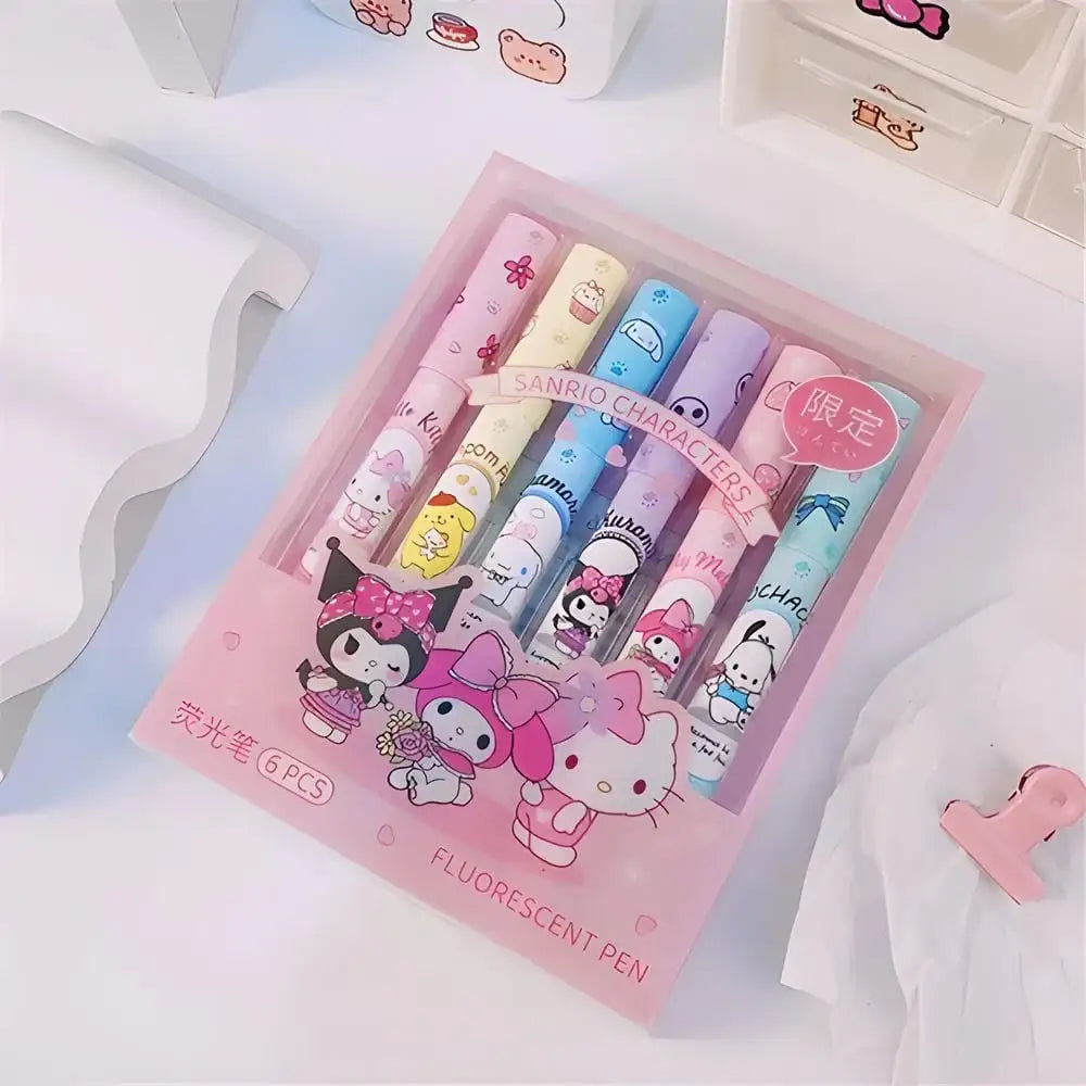 Lot de Surligneurs Hello Kitty (x6) - DayShop